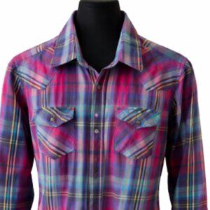 Ely Plains Multicolor Plaid Snap Button Shirt – Men’s 16.5 – Gently Worn